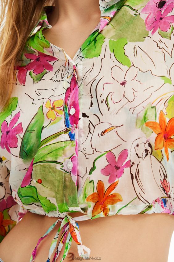 Desigual mujer camisa corta fruncida VZ26R0536 ropa