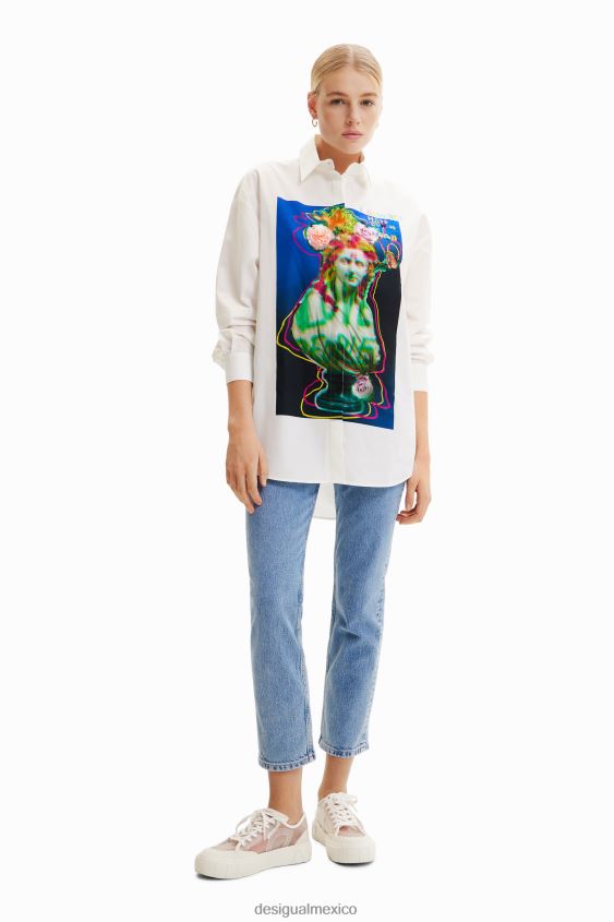 Desigual mujer camisa de busto de gran tamaño VZ26R0953 ropa