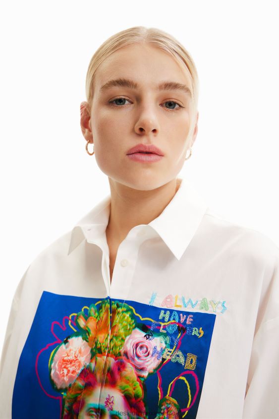 Desigual mujer camisa de busto de gran tamaño VZ26R0953 ropa