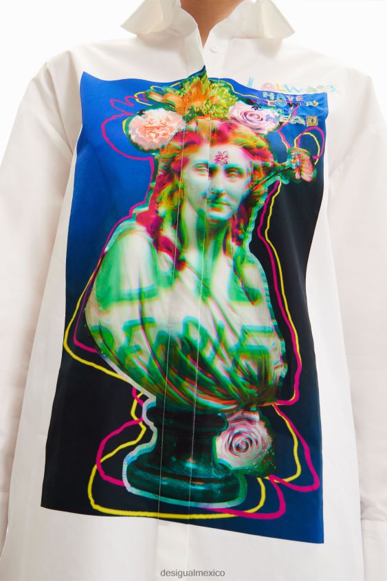 Desigual mujer camisa de busto de gran tamaño VZ26R0953 ropa