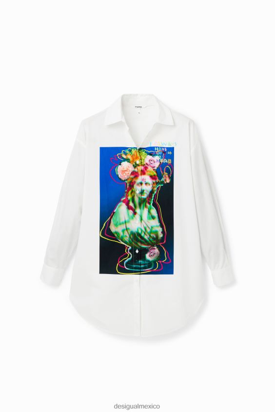 Desigual mujer camisa de busto de gran tamaño VZ26R0953 ropa