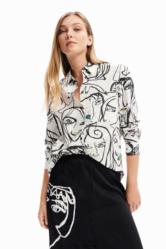 Desigual mujer camisa de caras artísticas VZ26R010 ropa