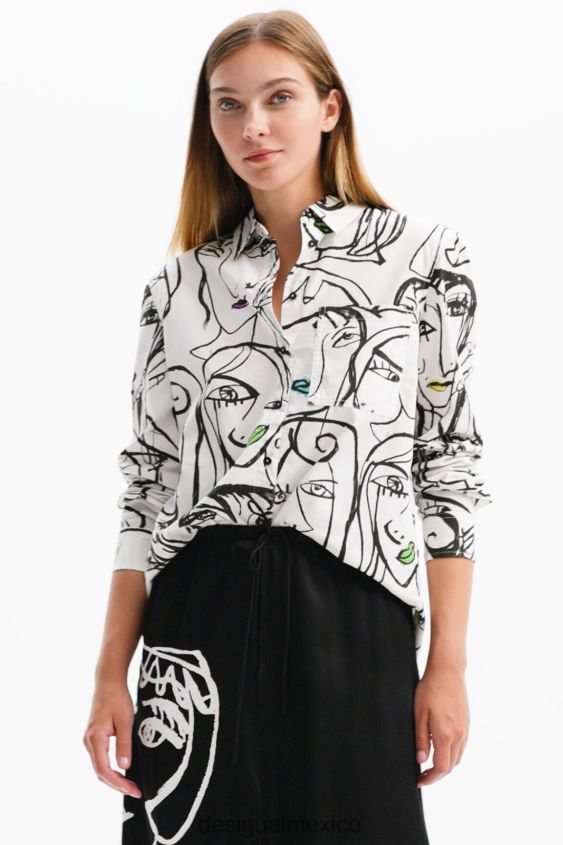Desigual mujer camisa de caras artísticas VZ26R010 ropa