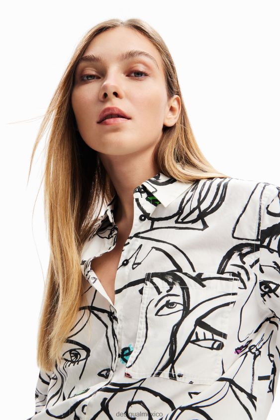 Desigual mujer camisa de caras artísticas VZ26R010 ropa