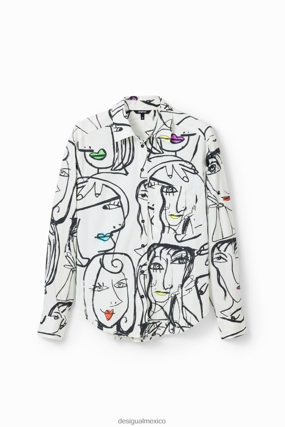 Desigual mujer camisa de caras artísticas VZ26R010 ropa