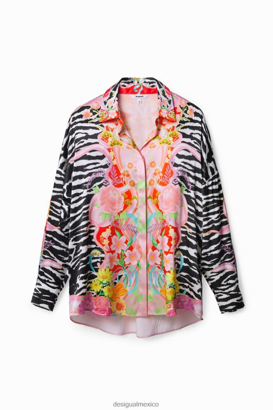 Desigual mujer camisa de cebra de flores VZ26R0470 ropa