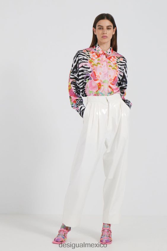 Desigual mujer camisa de cebra de flores VZ26R0470 ropa