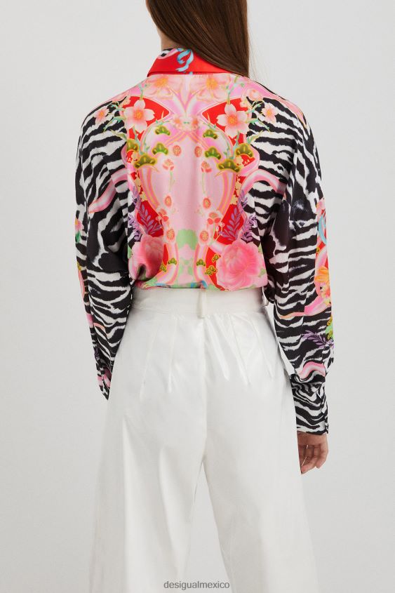 Desigual mujer camisa de cebra de flores VZ26R0470 ropa