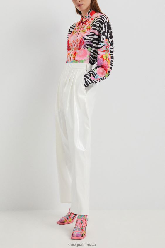 Desigual mujer camisa de cebra de flores VZ26R0470 ropa