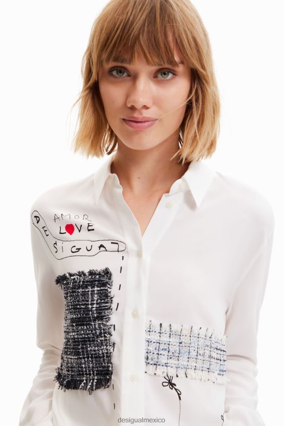 Desigual mujer camisa de patchwork y flores VZ26R01022 ropa
