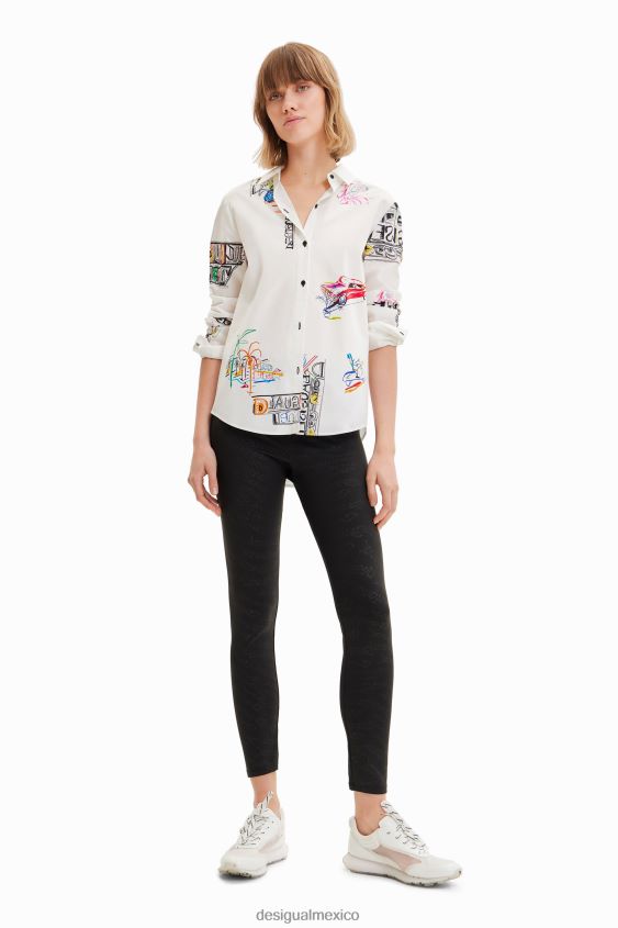 Desigual mujer camisa ilustrada de manga larga VZ26R0895 ropa