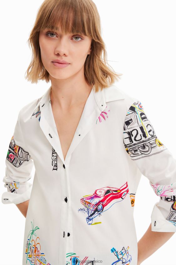 Desigual mujer camisa ilustrada de manga larga VZ26R0895 ropa