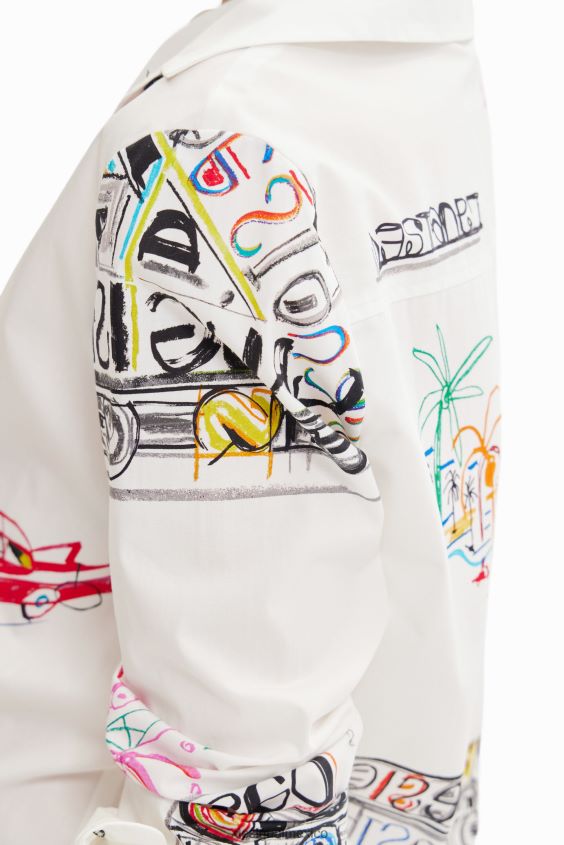 Desigual mujer camisa ilustrada de manga larga VZ26R0895 ropa