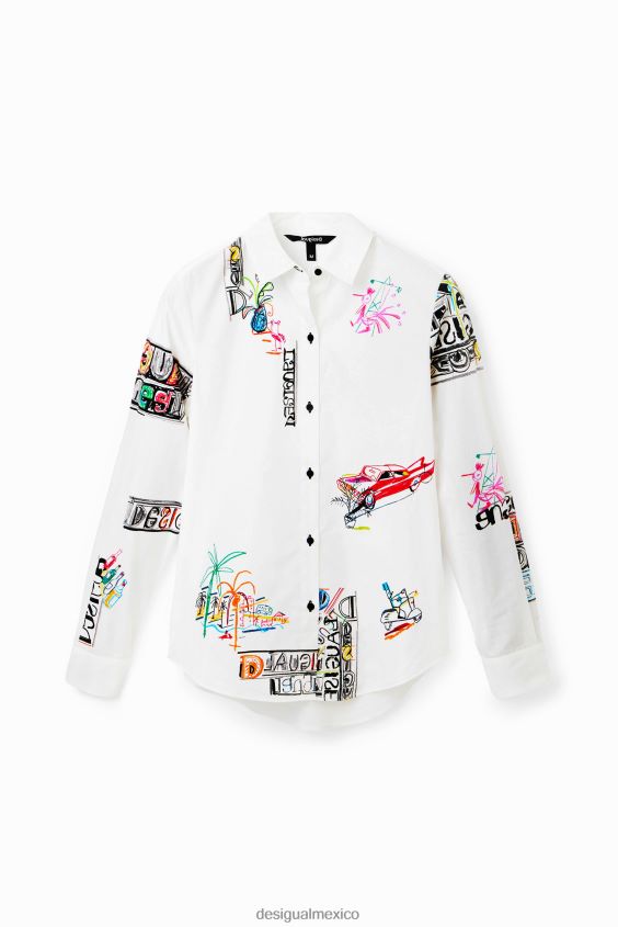 Desigual mujer camisa ilustrada de manga larga VZ26R0895 ropa