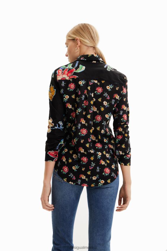 Desigual mujer camisa mitad y mitad floral VZ26R0914 ropa
