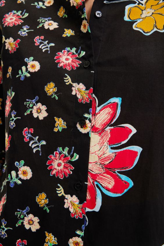 Desigual mujer camisa mitad y mitad floral VZ26R0914 ropa