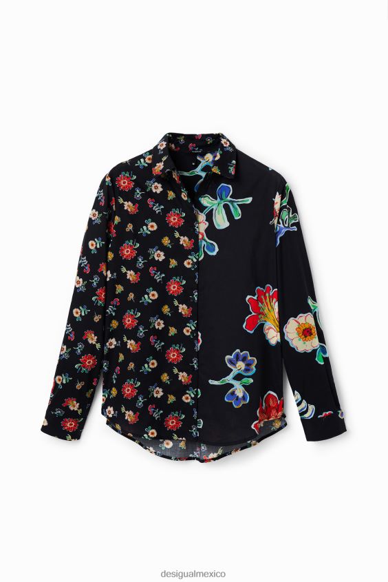 Desigual mujer camisa mitad y mitad floral VZ26R0914 ropa