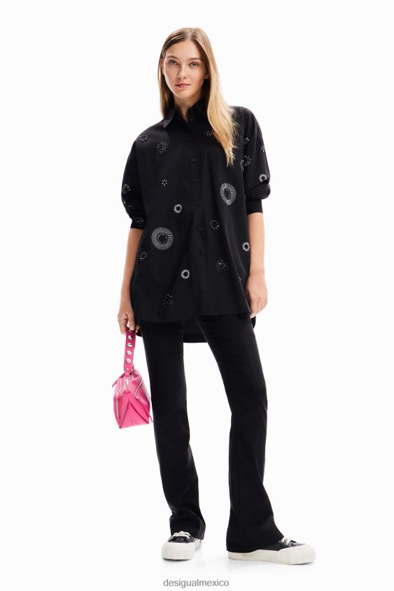 Desigual mujer camisa oversize bordada VZ26R0161 ropa