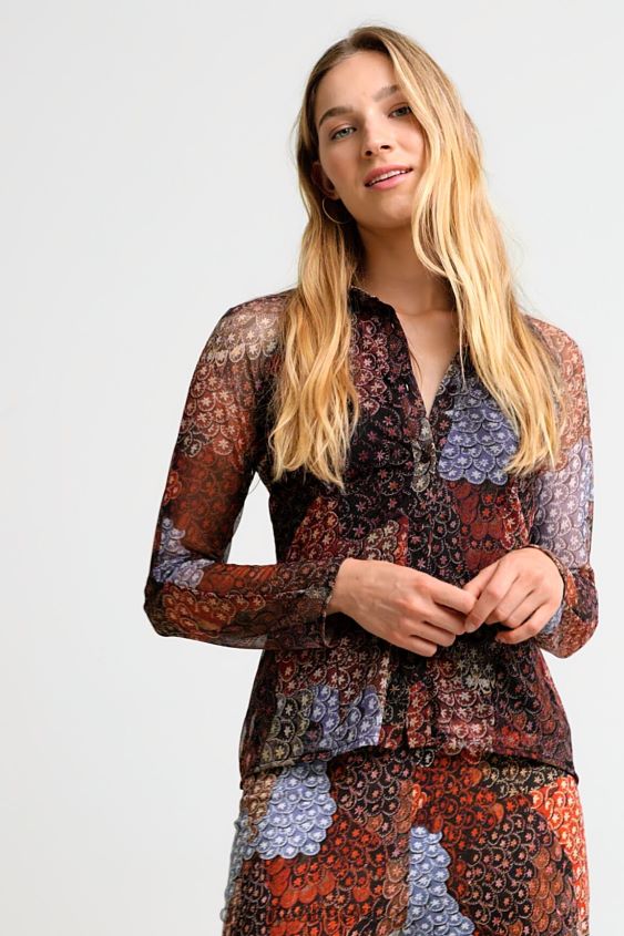 Desigual mujer frisos blusa elastica VZ26R01040 ropa