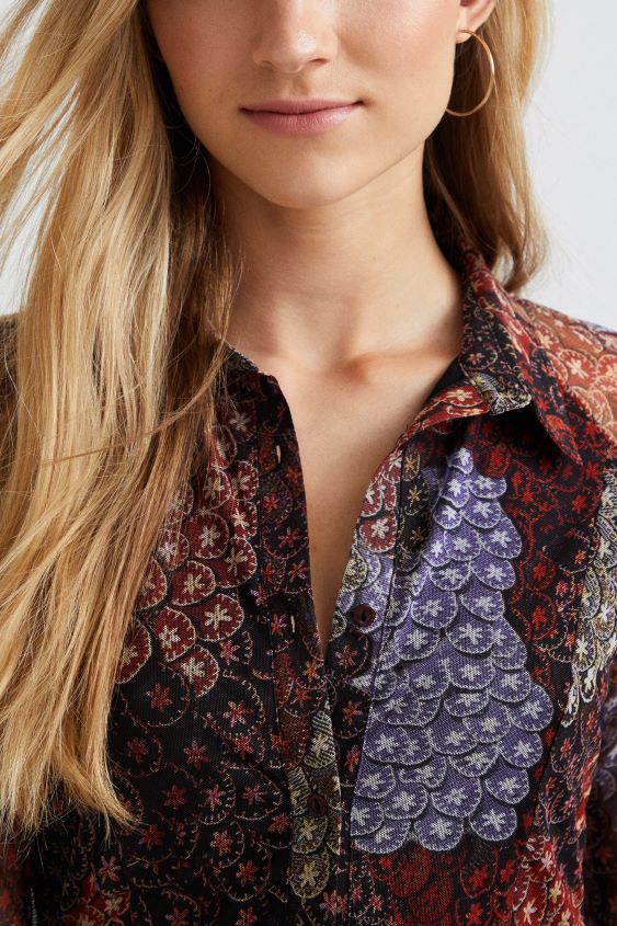 Desigual mujer frisos blusa elastica VZ26R01040 ropa