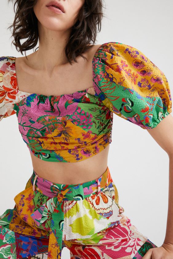 Desigual mujer metro. blusa corta de christian lacroix VZ26R0684 ropa