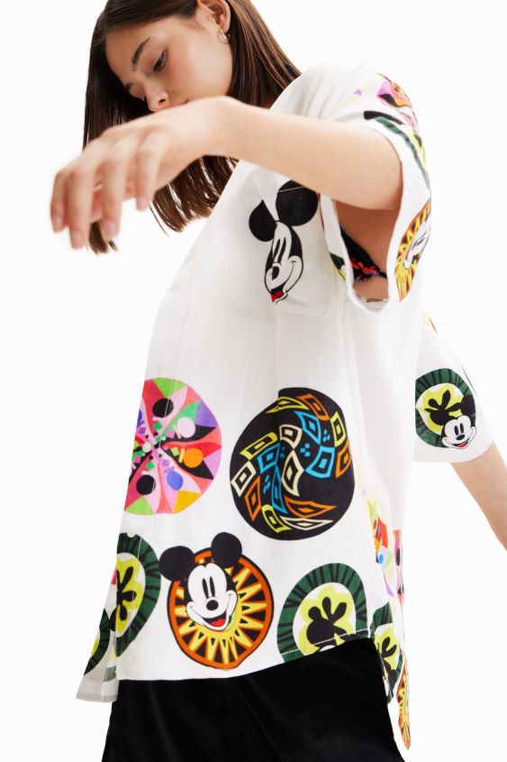 Desigual mujer metro. camisa de mickey mouse de lino de christian lacroix VZ26R0907 ropa