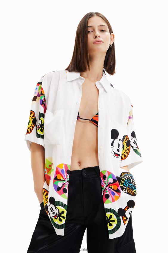 Desigual mujer metro. camisa de mickey mouse de lino de christian lacroix VZ26R0907 ropa