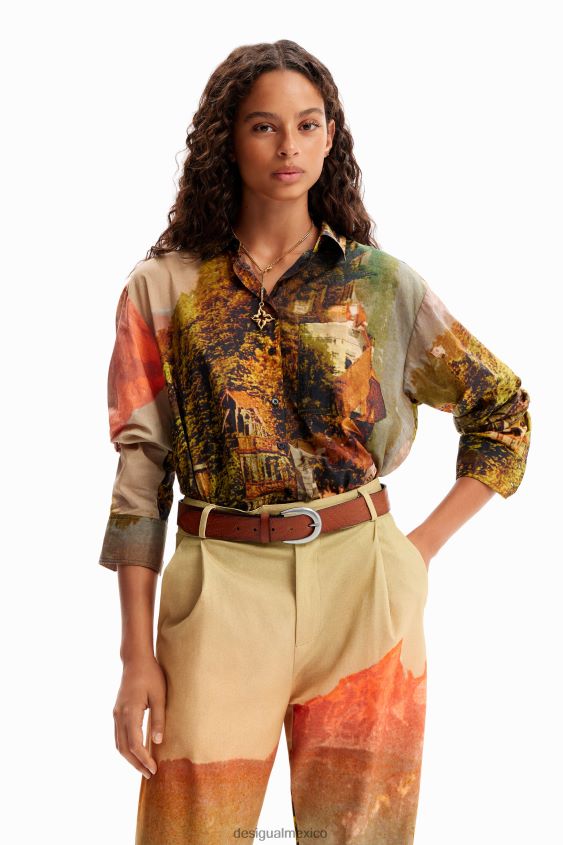 Desigual mujer metro. camisa de paisaje de christian lacroix VZ26R050 ropa