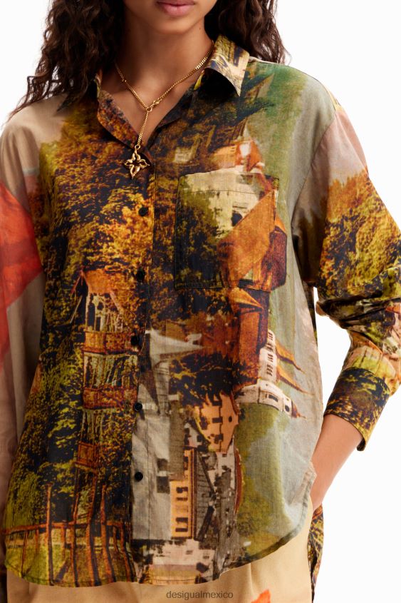 Desigual mujer metro. camisa de paisaje de christian lacroix VZ26R050 ropa