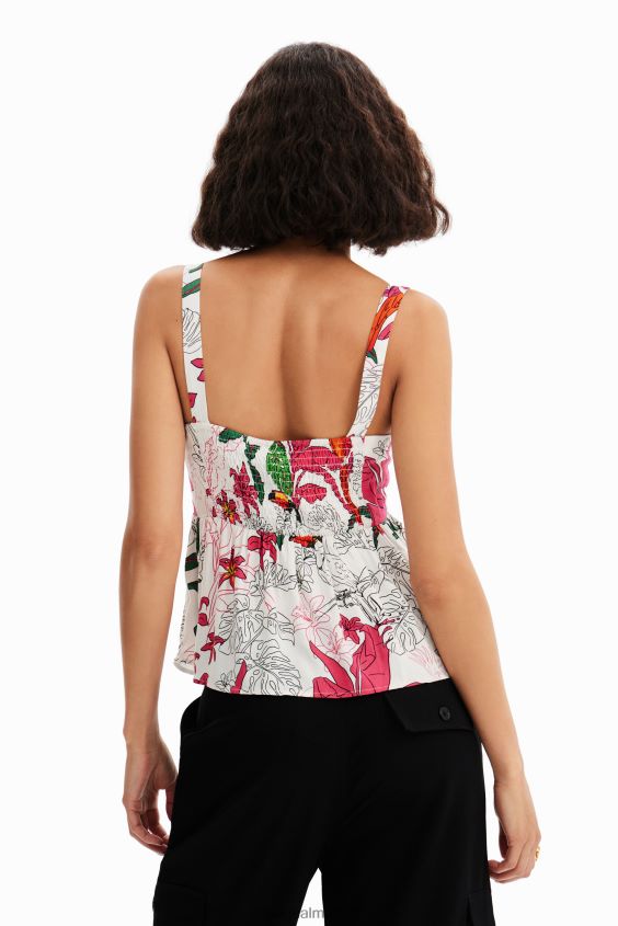 Desigual mujer top con tirantes tropicales VZ26R0622 ropa