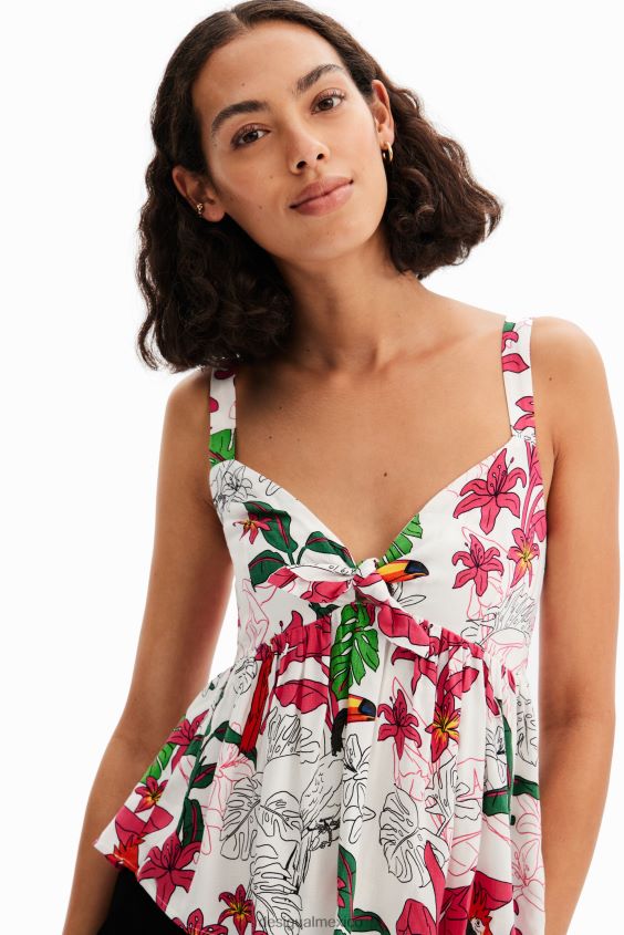 Desigual mujer top con tirantes tropicales VZ26R0622 ropa