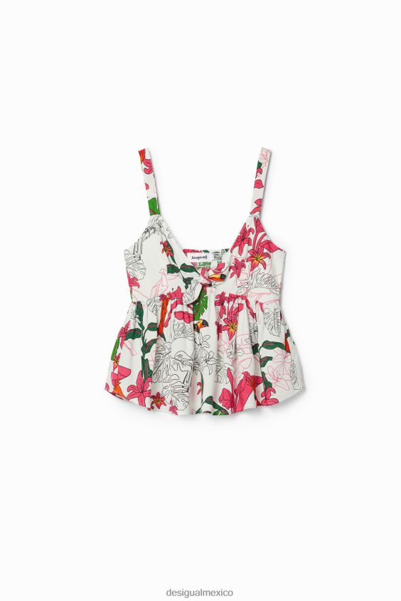 Desigual mujer top con tirantes tropicales VZ26R0622 ropa