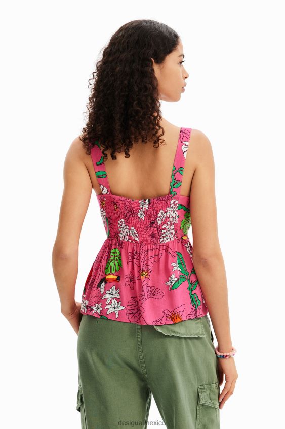 Desigual mujer top con tirantes tropicales VZ26R0777 ropa