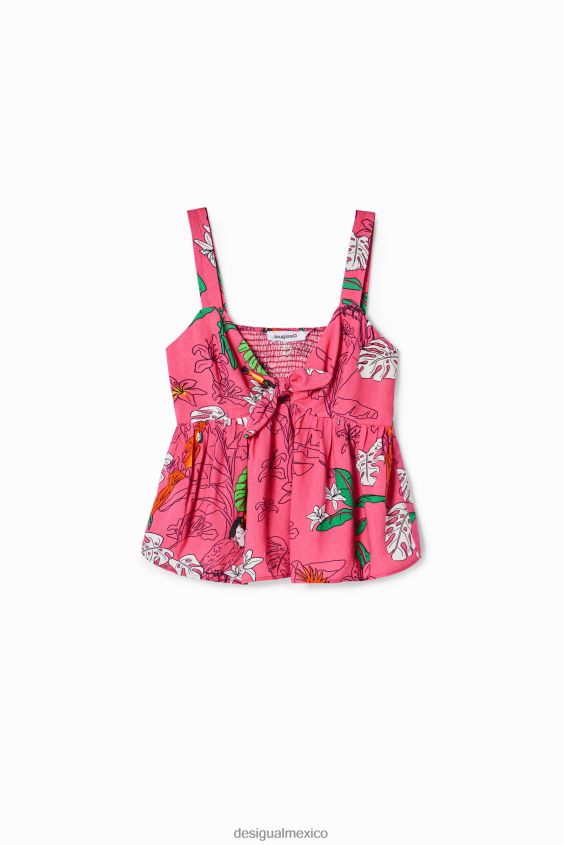 Desigual mujer top con tirantes tropicales VZ26R0777 ropa