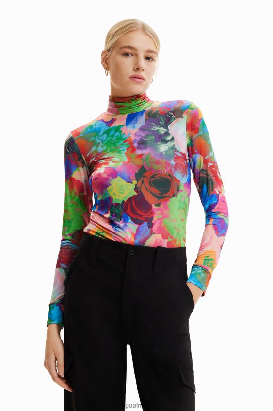 Desigual mujer camiseta ajustada con estampado floral VZ26R0284 ropa