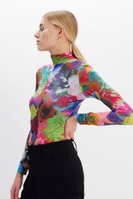 Desigual mujer camiseta ajustada con estampado floral VZ26R0284 ropa