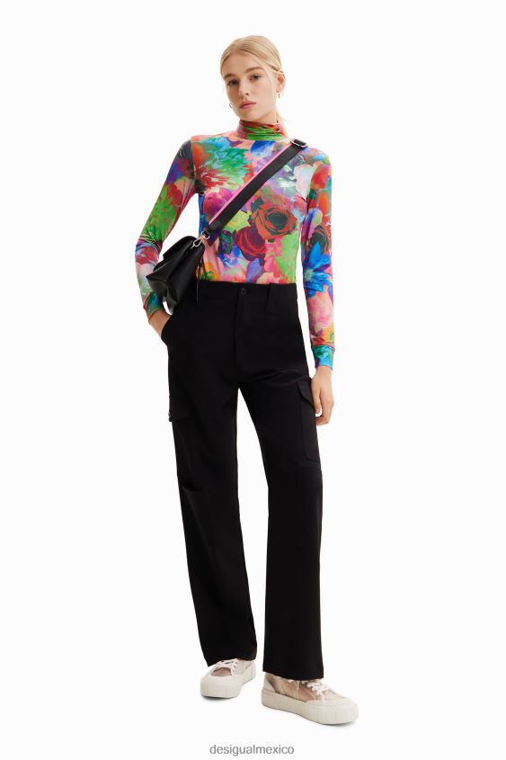 Desigual mujer camiseta ajustada con estampado floral VZ26R0284 ropa