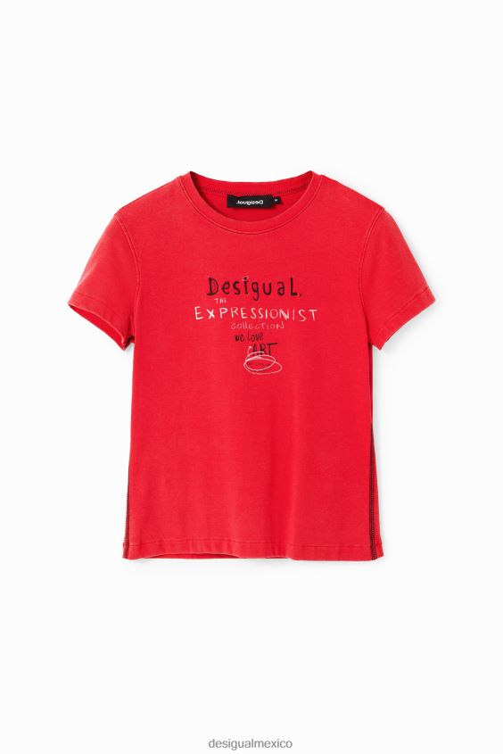 Desigual mujer camiseta ajustada con mensaje VZ26R0116 ropa