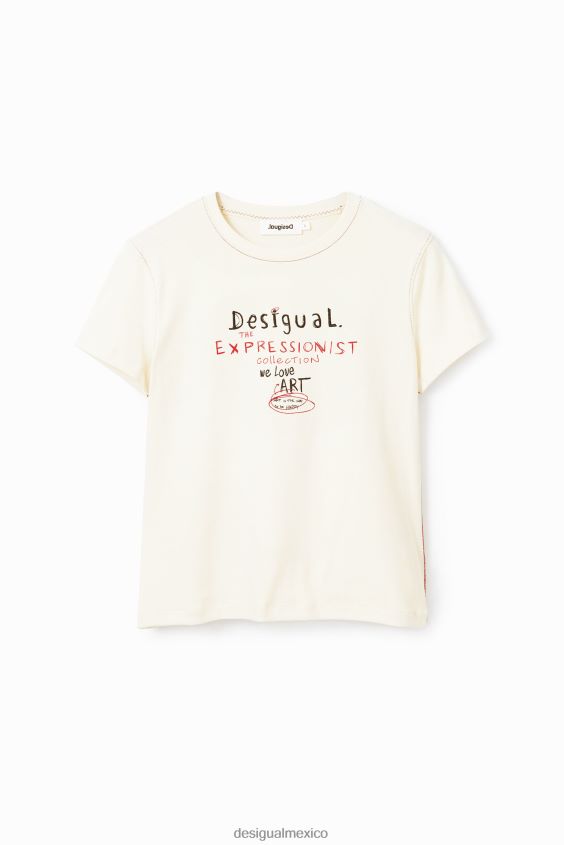 Desigual mujer camiseta ajustada con mensaje VZ26R0826 ropa