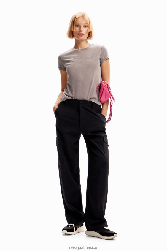 Desigual mujer camiseta ajustada con strass VZ26R0118 ropa