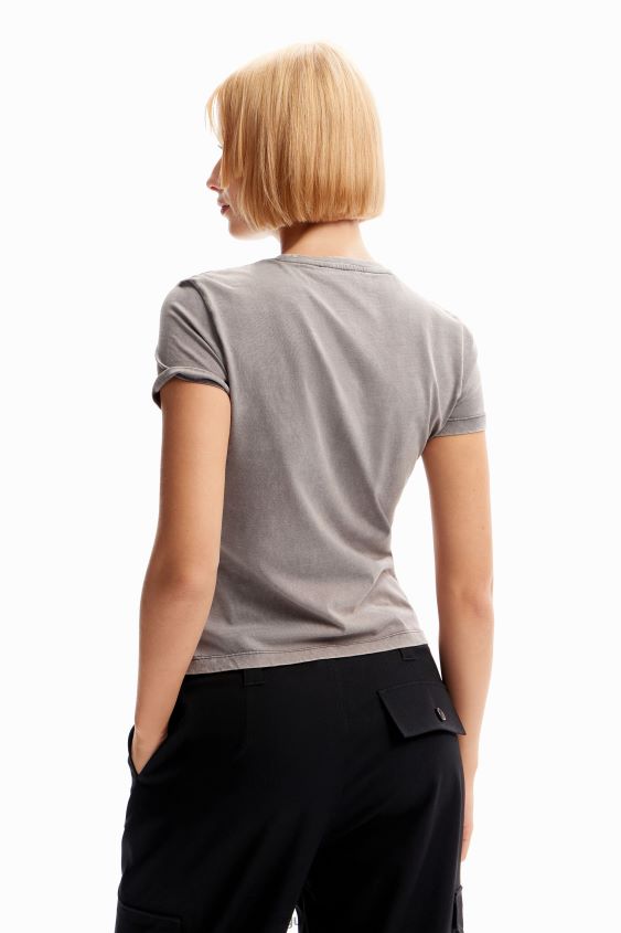 Desigual mujer camiseta ajustada con strass VZ26R0118 ropa