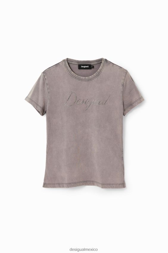 Desigual mujer camiseta ajustada con strass VZ26R0118 ropa