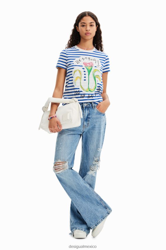 Desigual mujer camiseta arty a rayas VZ26R0951 ropa