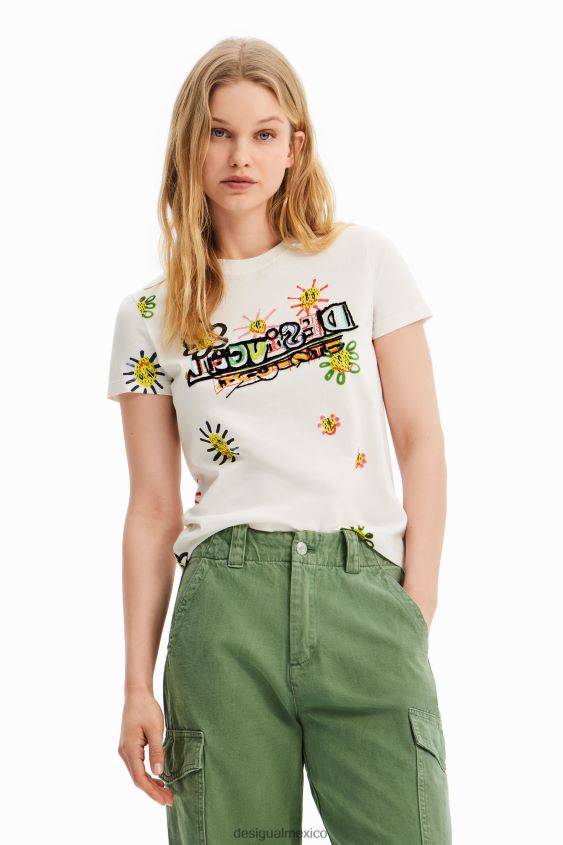 Desigual mujer camiseta arty flocada VZ26R0993 ropa