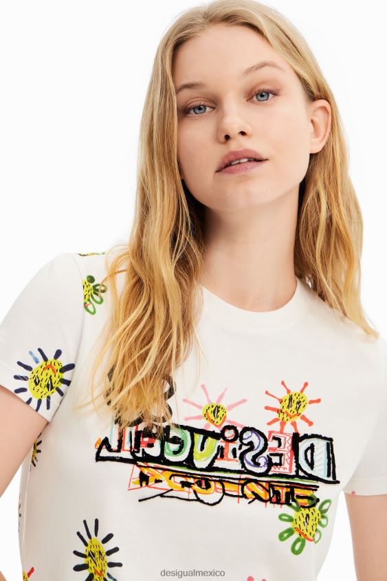 Desigual mujer camiseta arty flocada VZ26R0993 ropa