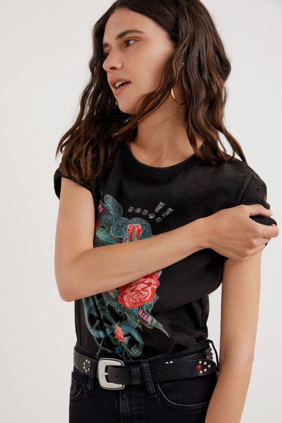 Desigual mujer camiseta arty serpiente VZ26R01090 ropa