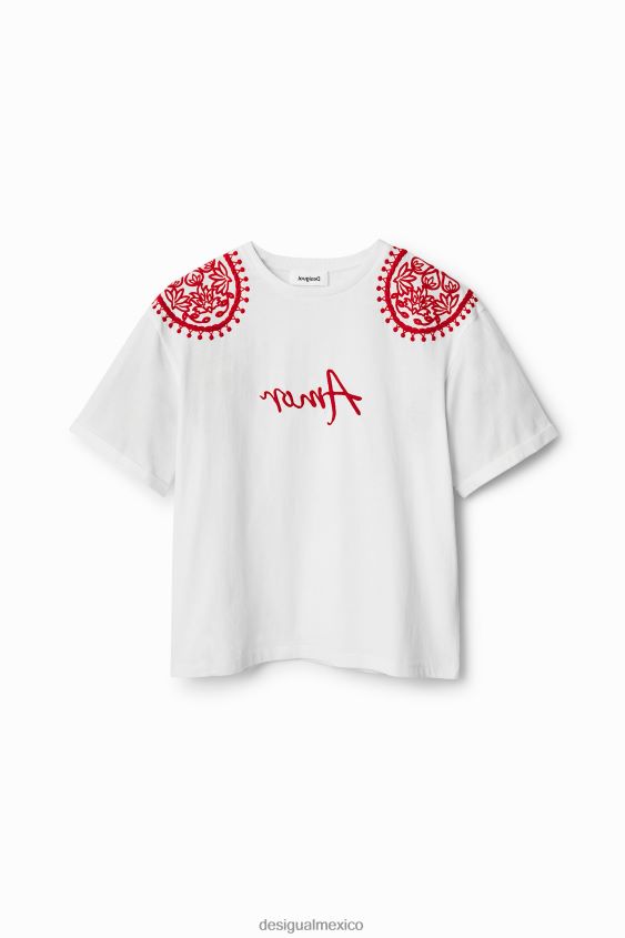 Desigual mujer camiseta con bordado stella jean VZ26R0930 ropa