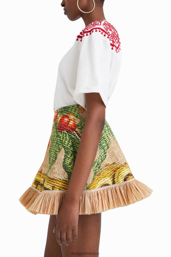 Desigual mujer camiseta con bordado stella jean VZ26R0930 ropa