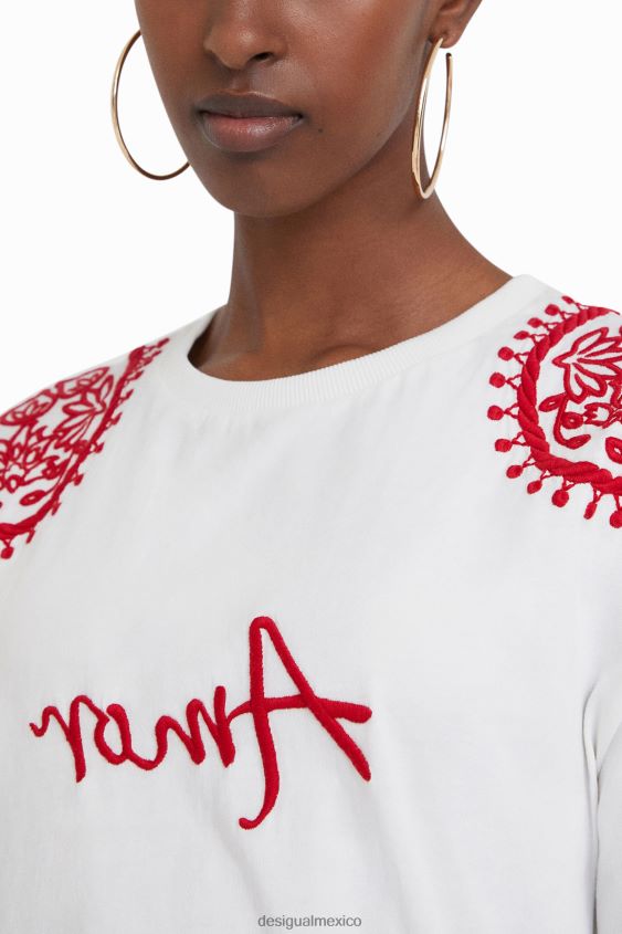 Desigual mujer camiseta con bordado stella jean VZ26R0930 ropa