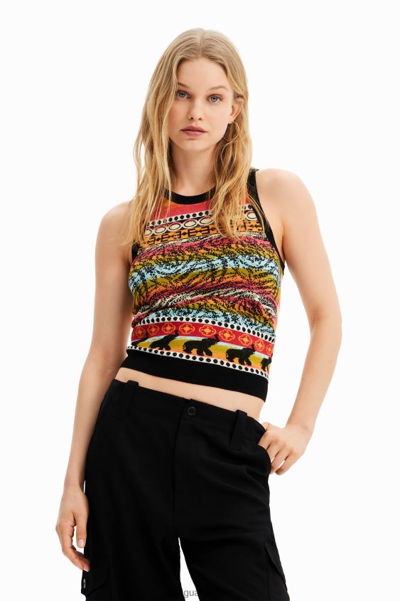 Desigual mujer camiseta con bordes tejidos VZ26R0429 ropa